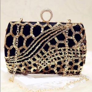 Sonja Morgan Gold Sequin Ring Clutch
